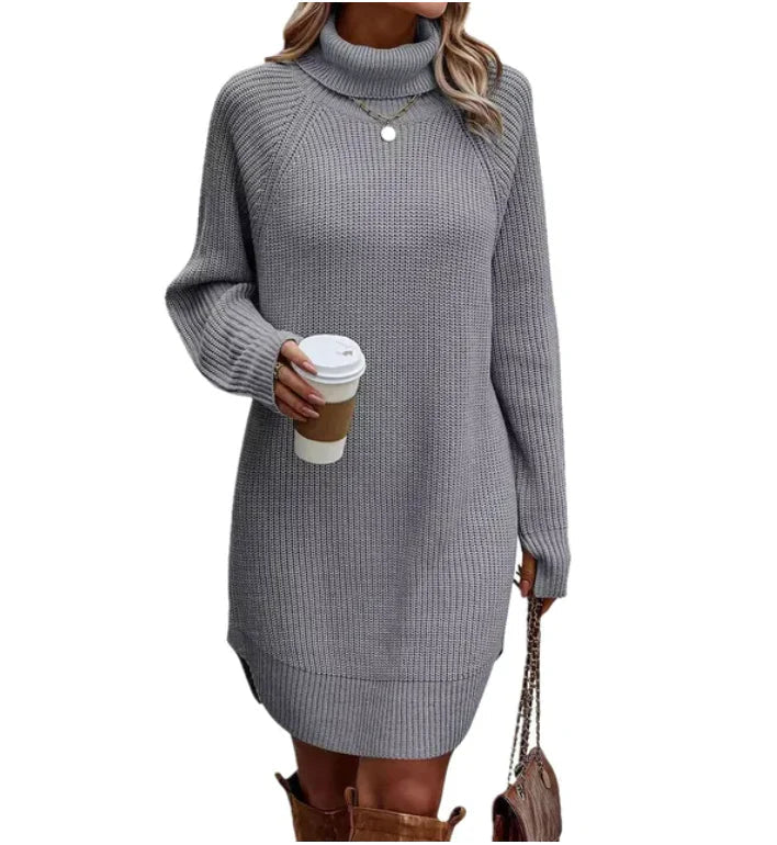 Stylish Knitted Dress with Turtleneck – Maris