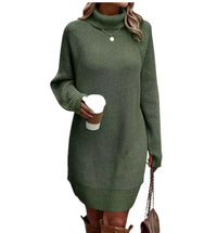 Stylish Knitted Dress with Turtleneck – Maris