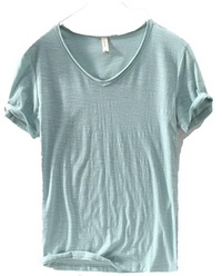 Men's V-neck linen shirt – Luca