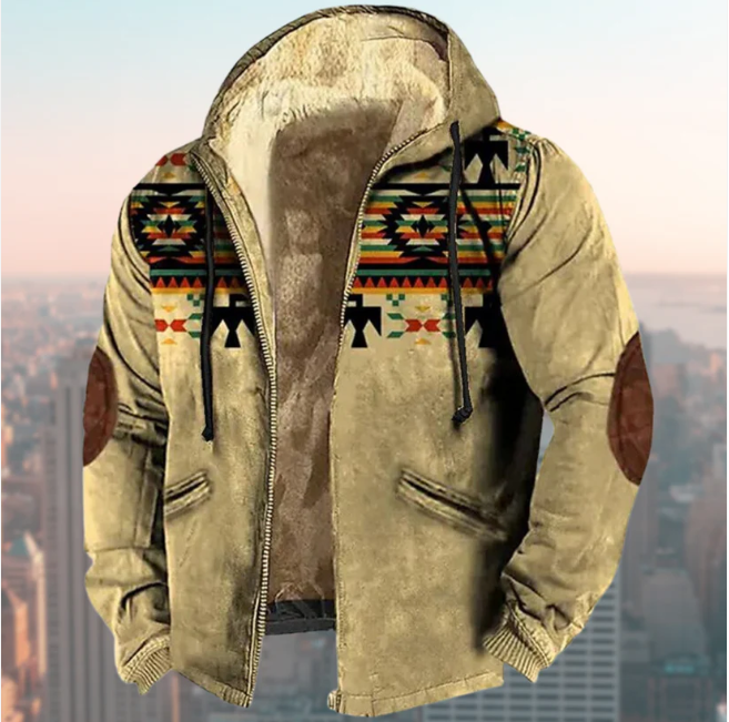 Stylish Jacket with Indigenous Print - Liam
