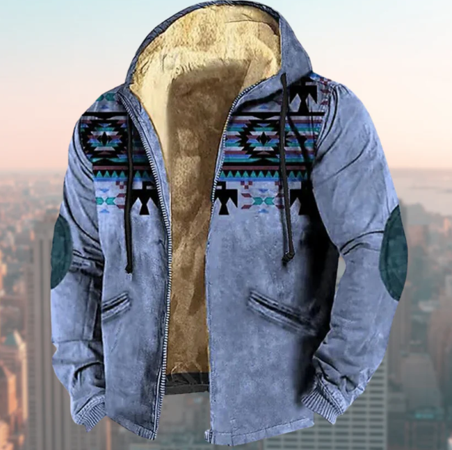 Stylish Jacket with Indigenous Print - Liam