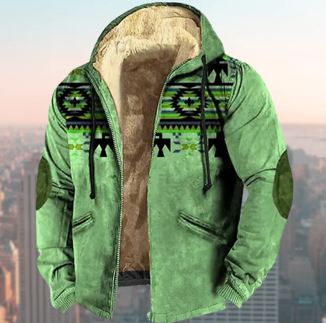 Stylish Jacket with Indigenous Print - Liam
