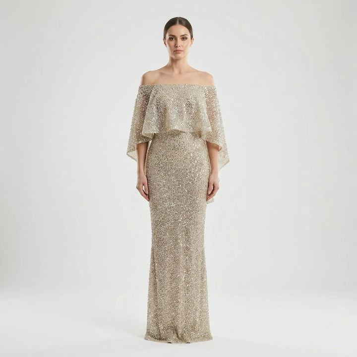 Schimmerndes A-Linie Maxikleid - Jeanne