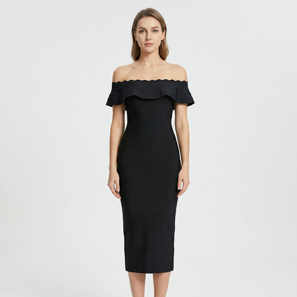 Schulterfreies Midi Kleid - Letizia