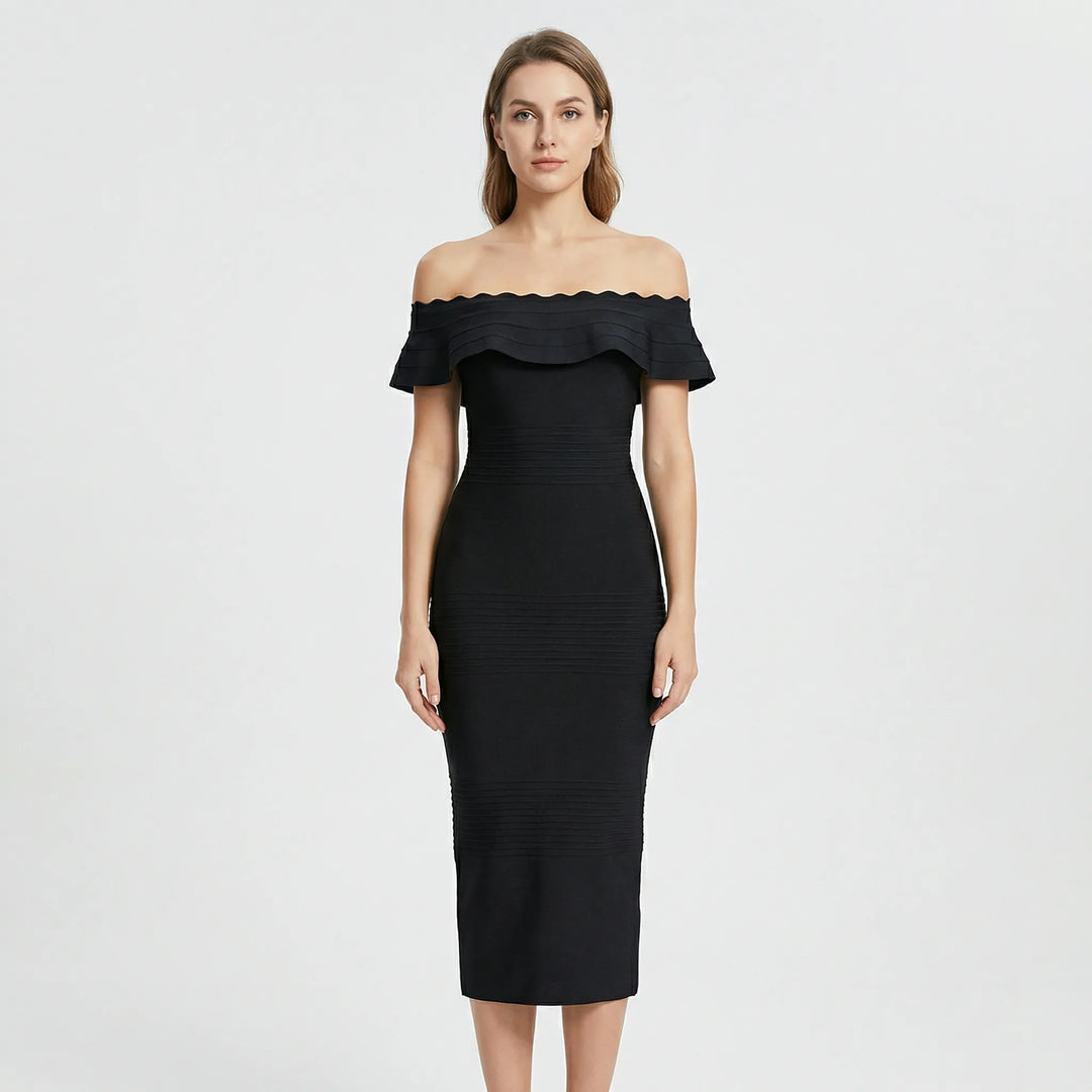 Schulterfreies Midi Kleid - Letizia