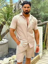 Trendy Beige Premium Men's Summer Set – Matteo
