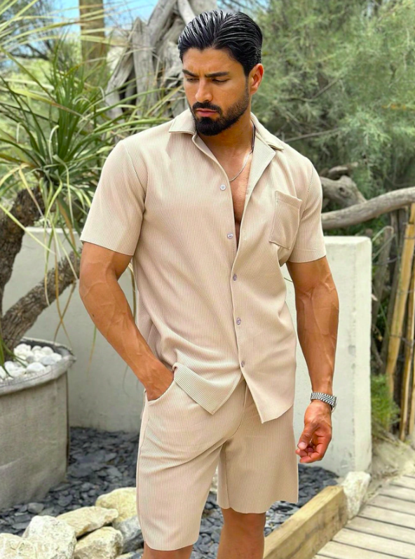 Trendy Beige Premium Men's Summer Set – Matteo