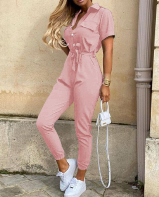 Trendy retro jumpsuit met knoopsluiting - Velia