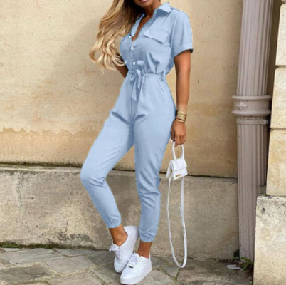 Trendy retro jumpsuit met knoopsluiting - Velia