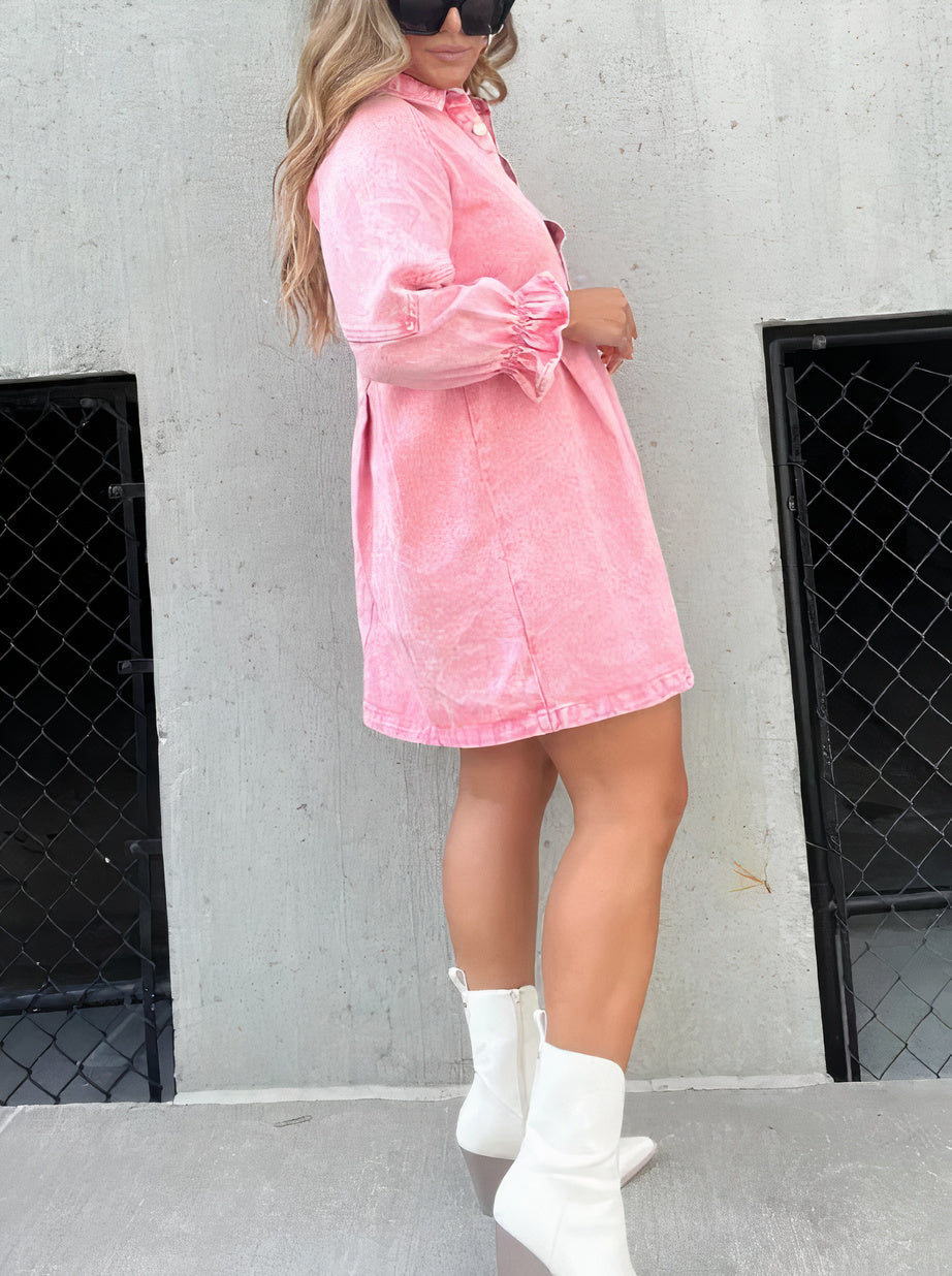 Denim Dress with Long Sleeves – Noor