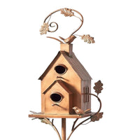 Metal Art Birdhouse on Garden Stake - FeatherNest