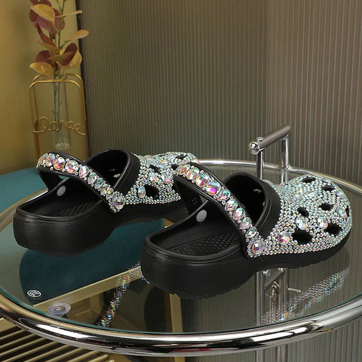 Sandalias de verano para mujer de EVA con adornos de cristal – Alviera