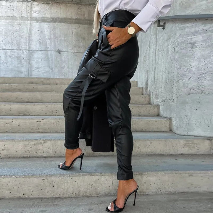 Trendy Women's Leather Pants - Sophie