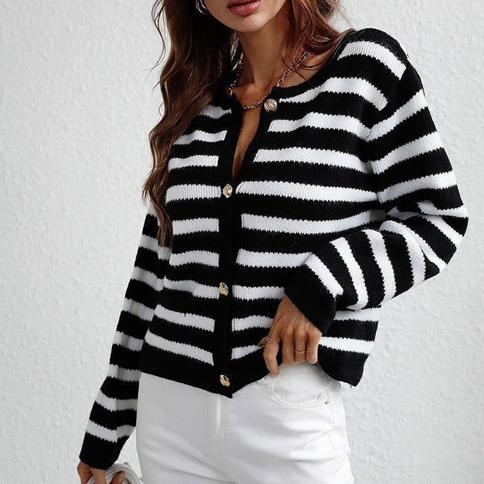 Gestreept Dames Herfstvest – Leona