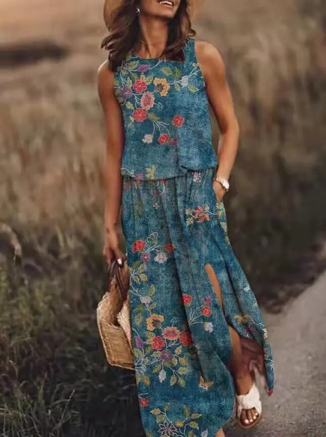 Summer Maxi Dress with Unique Cut – Amara