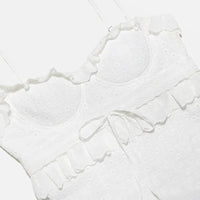 Stylish white embroidered maxi dress – Alina