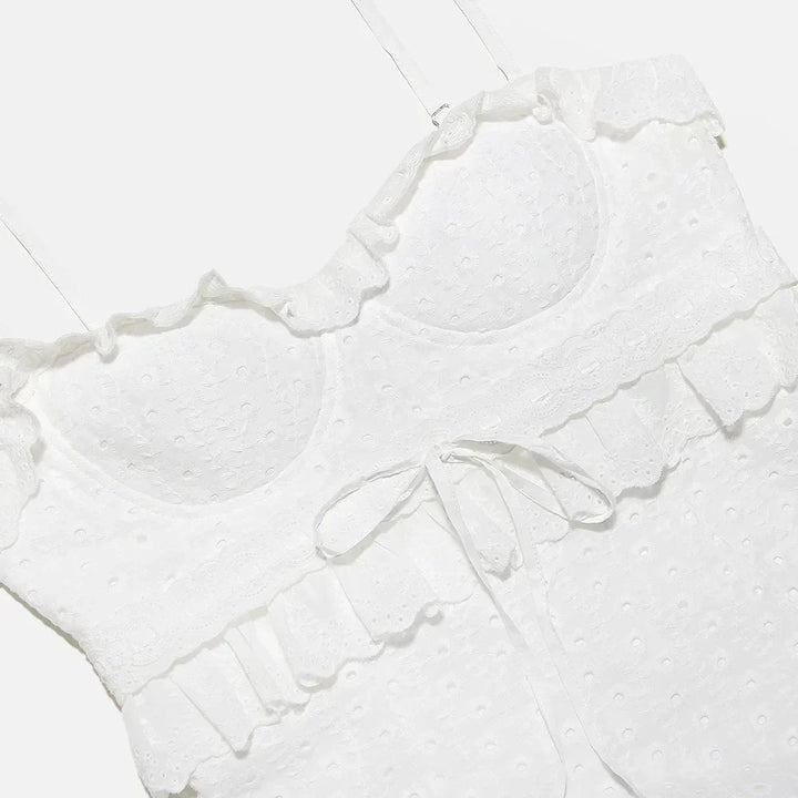 Stylish white embroidered maxi dress – Alina