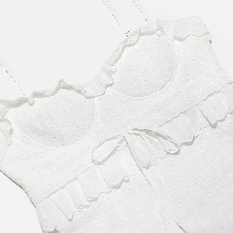 Stylish white embroidered maxi dress – Alina