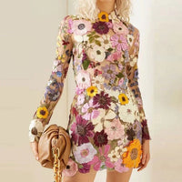 Floral Cocktail Dress with Lace – Aurelia