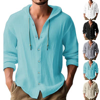 Breathable & Light Linen Men's Shirt with Hood – Malik