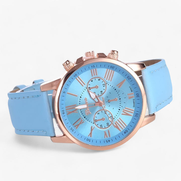 Luxury Waterproof Women's Watch with Leather Strap – Camille