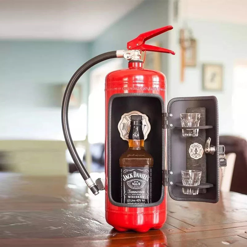 Hidden Bottle Storage in Fire Extinguisher Shape – BlazeVault