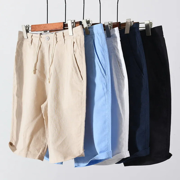 Men's Linen-Cotton Shorts with Button Closure - Sandro
