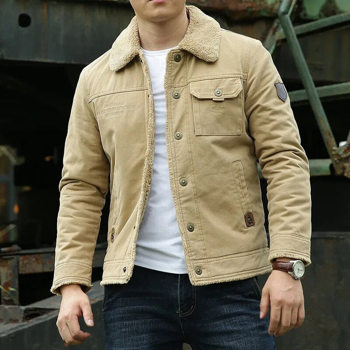 Rugged Men's Jacket with Fur Collar – Lars
