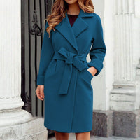 Lange Dames Trenchcoat Winterjas - Sienna