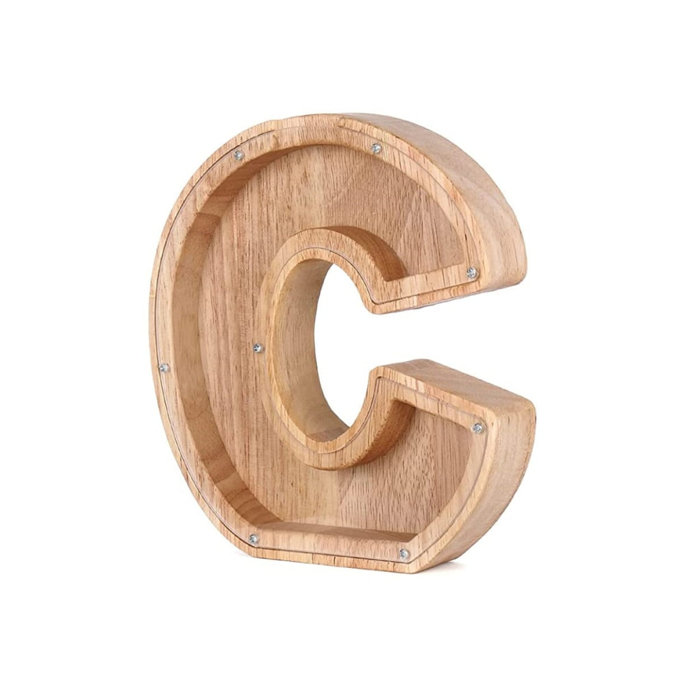 Houten Alfabet Spaarpot - LetterSaver