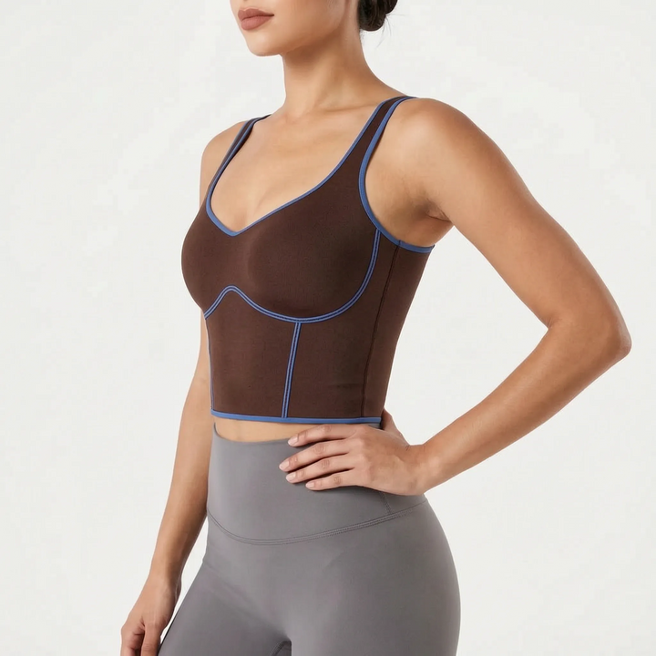 Seamless Cropped Built-In Bra Tank - Lola