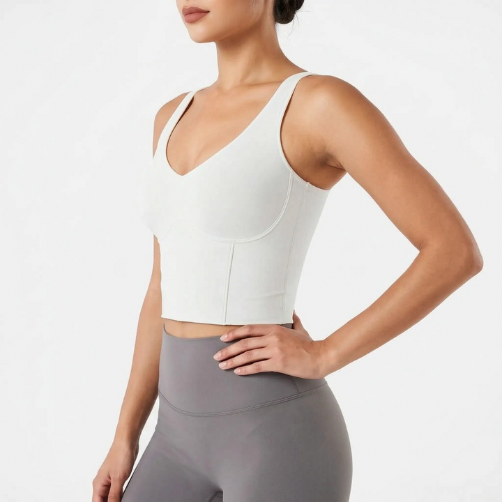 Seamless Cropped Built-In Bra Tank - Lola
