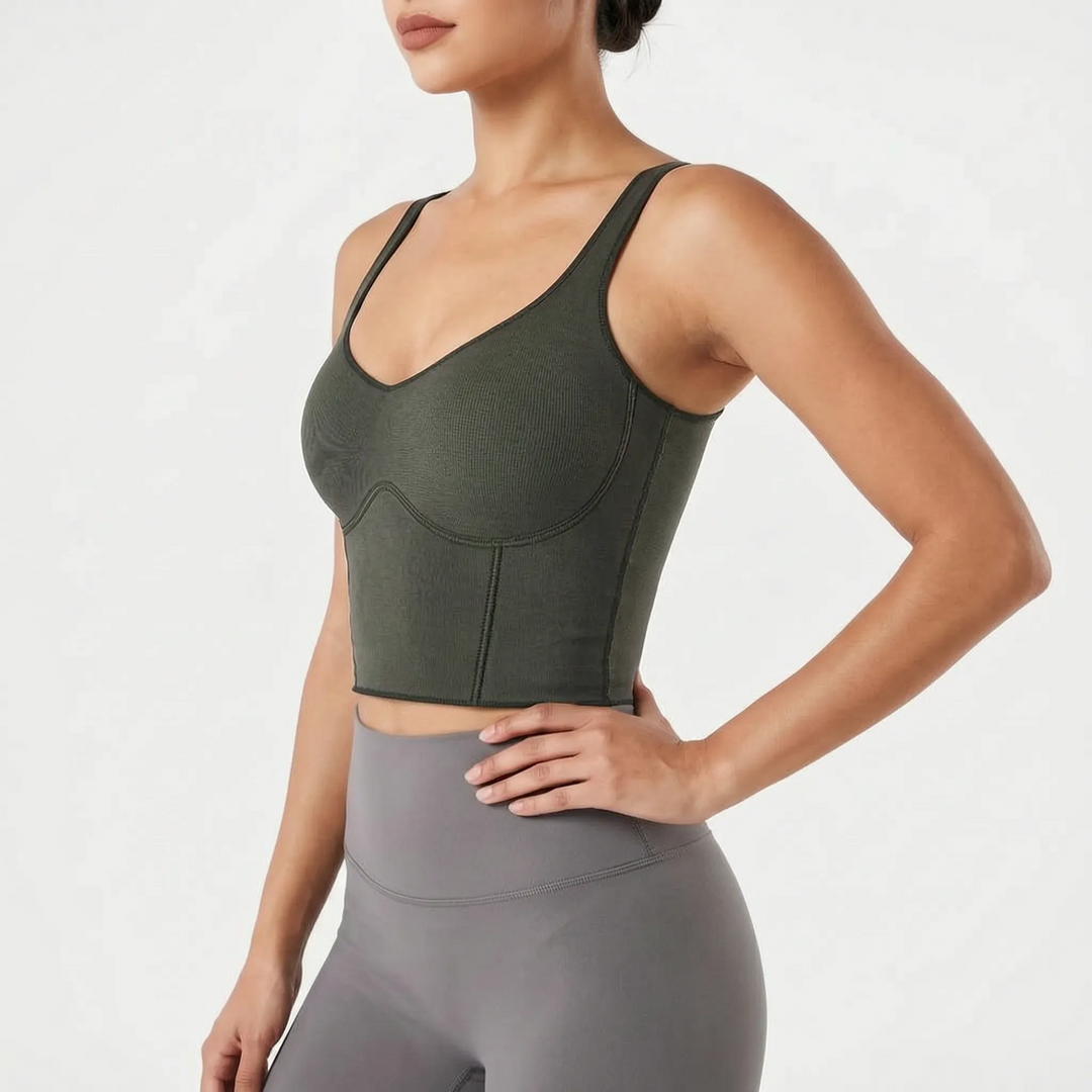 Seamless Cropped Built-In Bra Tank - Lola