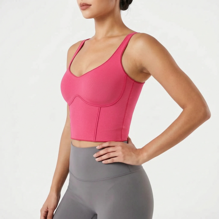 Seamless Cropped Built-In Bra Tank - Lola