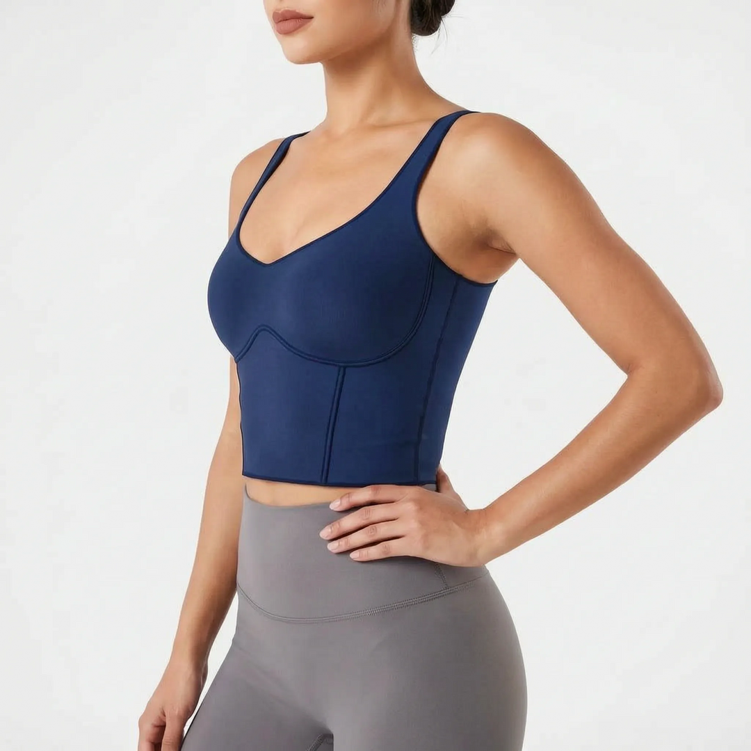 Seamless Cropped Built-In Bra Tank - Lola