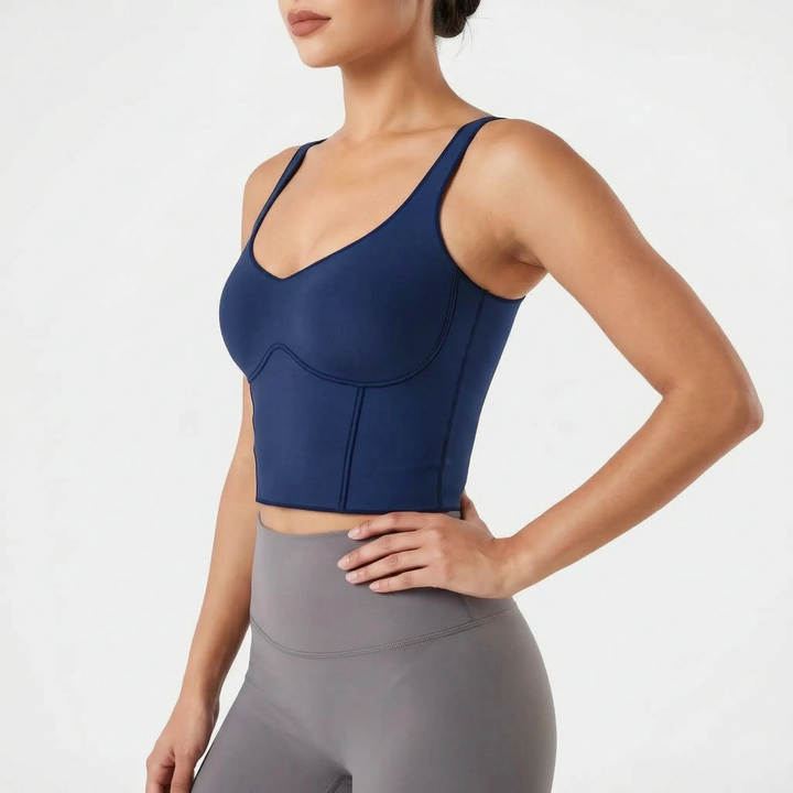 Seamless Cropped Built-In Bra Tank - Lola
