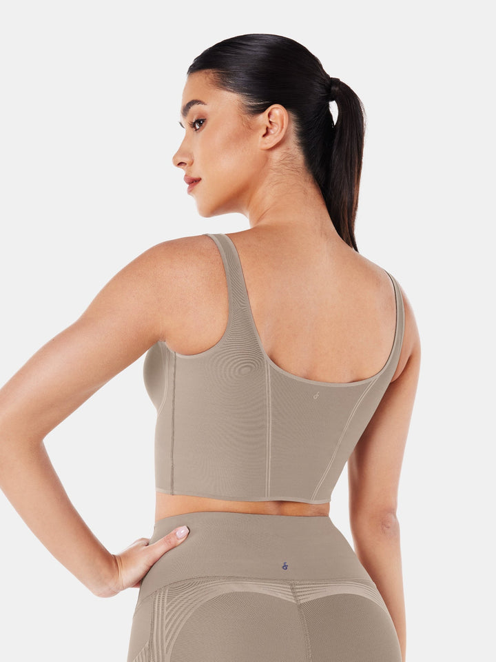 Seamless Cropped Built-In Bra Tank - Lola