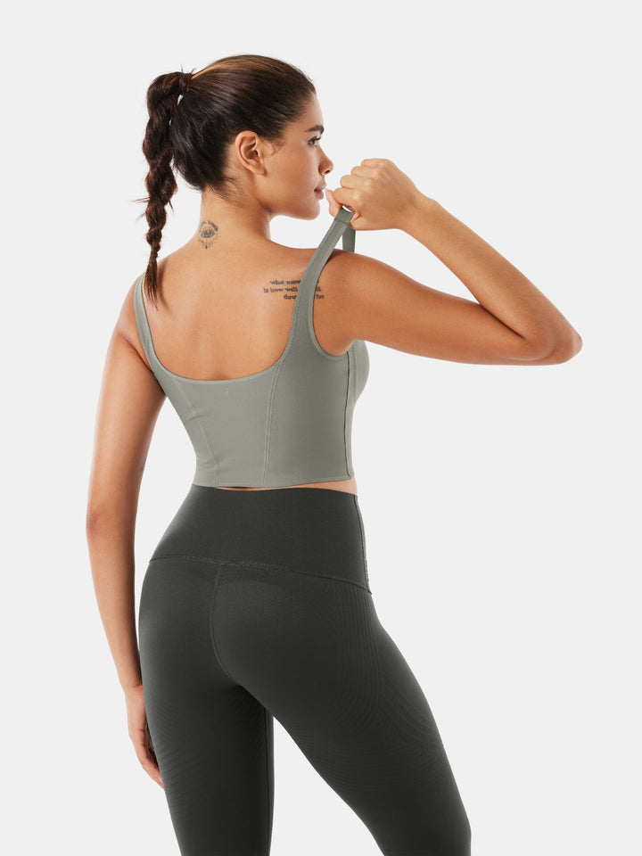 Seamless Cropped Built-In Bra Tank - Lola