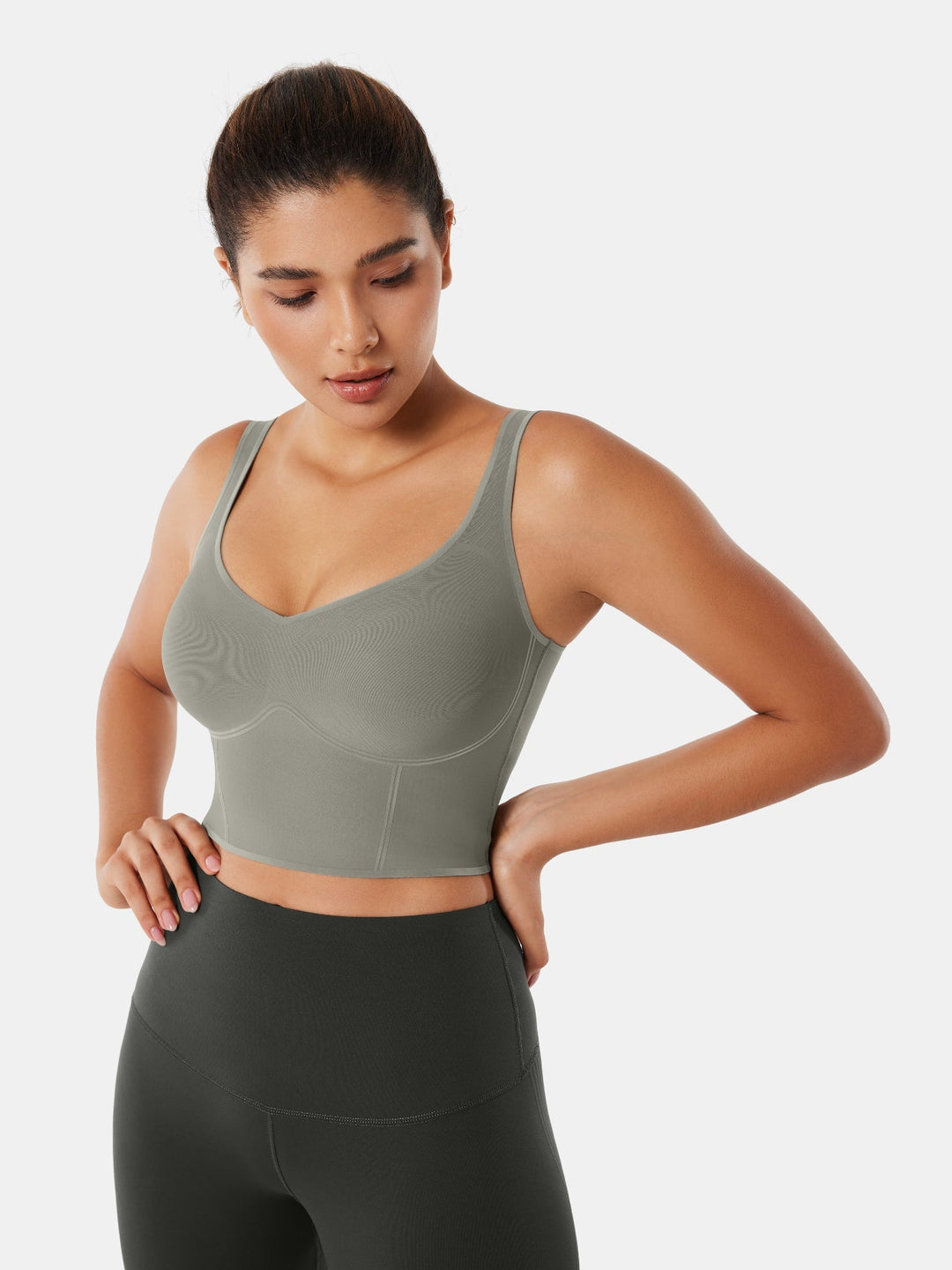 Seamless Cropped Built-In Bra Tank - Lola