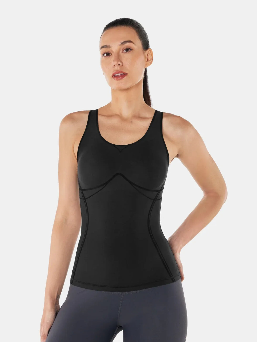 Seamless Cropped Built-In Bra Tank - Lola