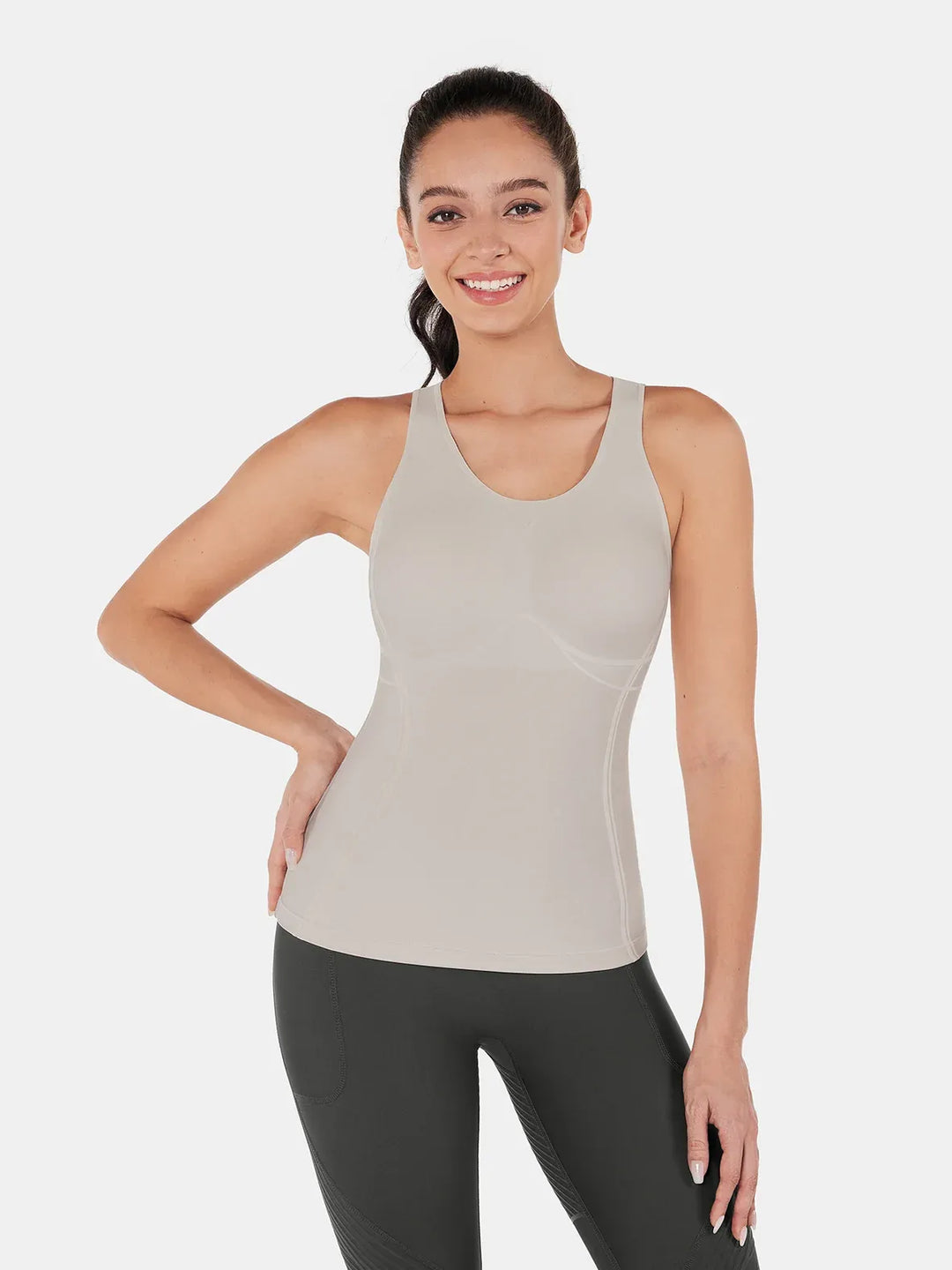 Seamless Cropped Built-In Bra Tank - Lola