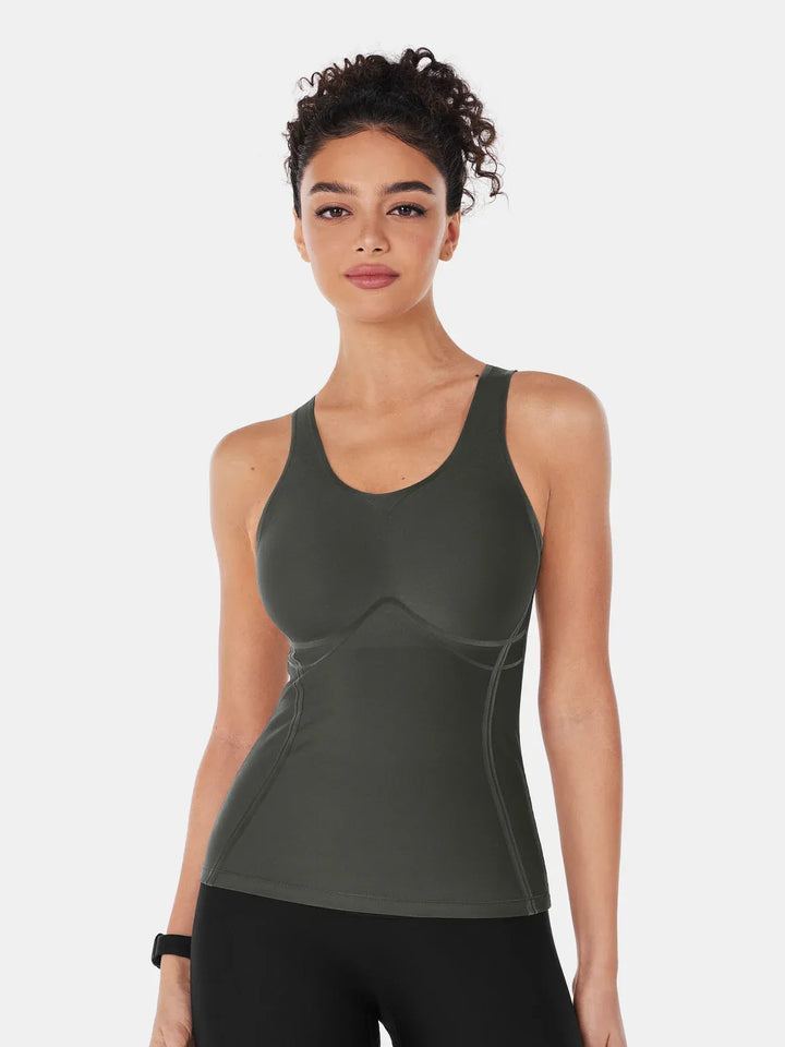 Seamless Cropped Built-In Bra Tank - Lola