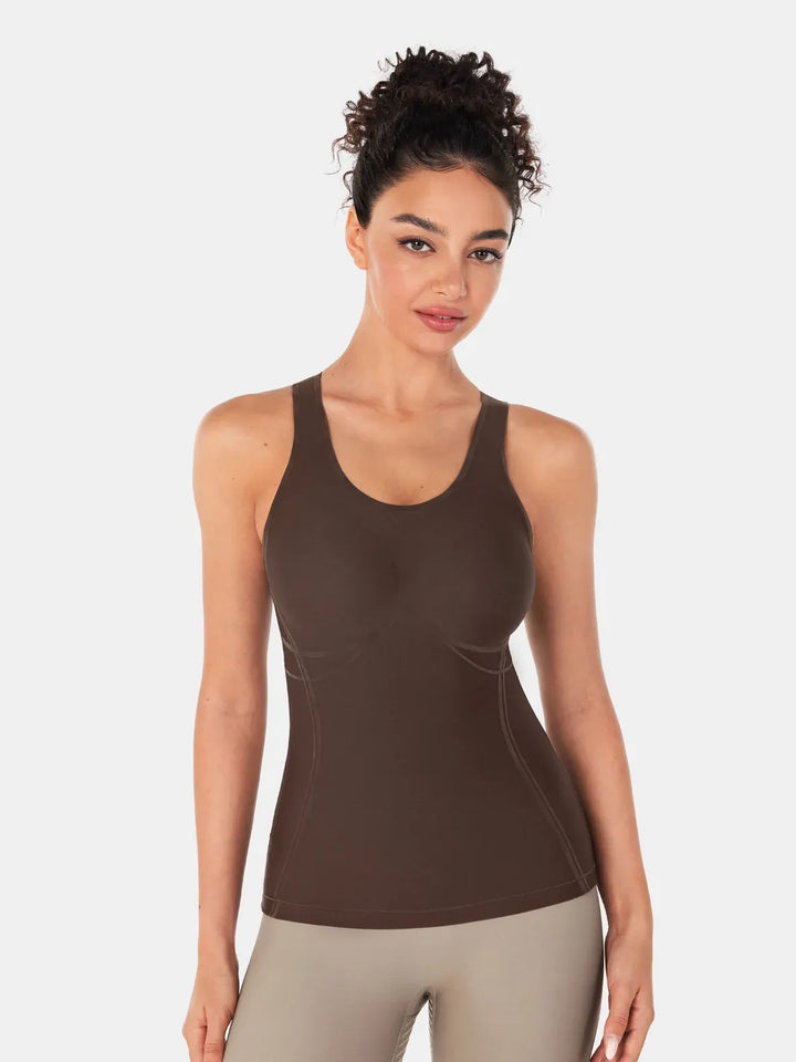 Seamless Cropped Built-In Bra Tank - Lola