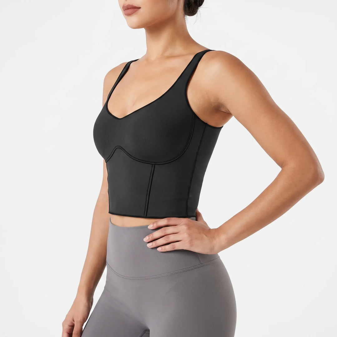 Seamless Cropped Built-In Bra Tank - Lola