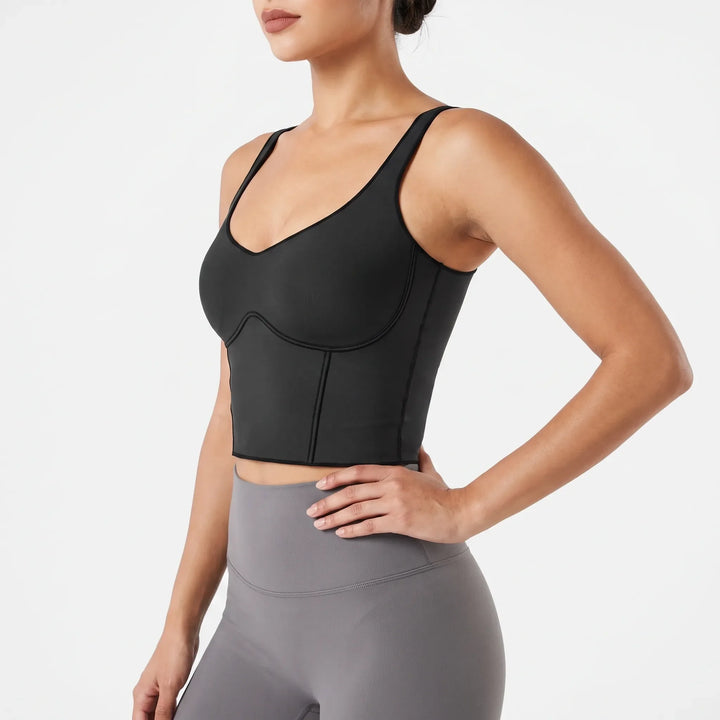 Seamless Cropped Built-In Bra Tank - Lola