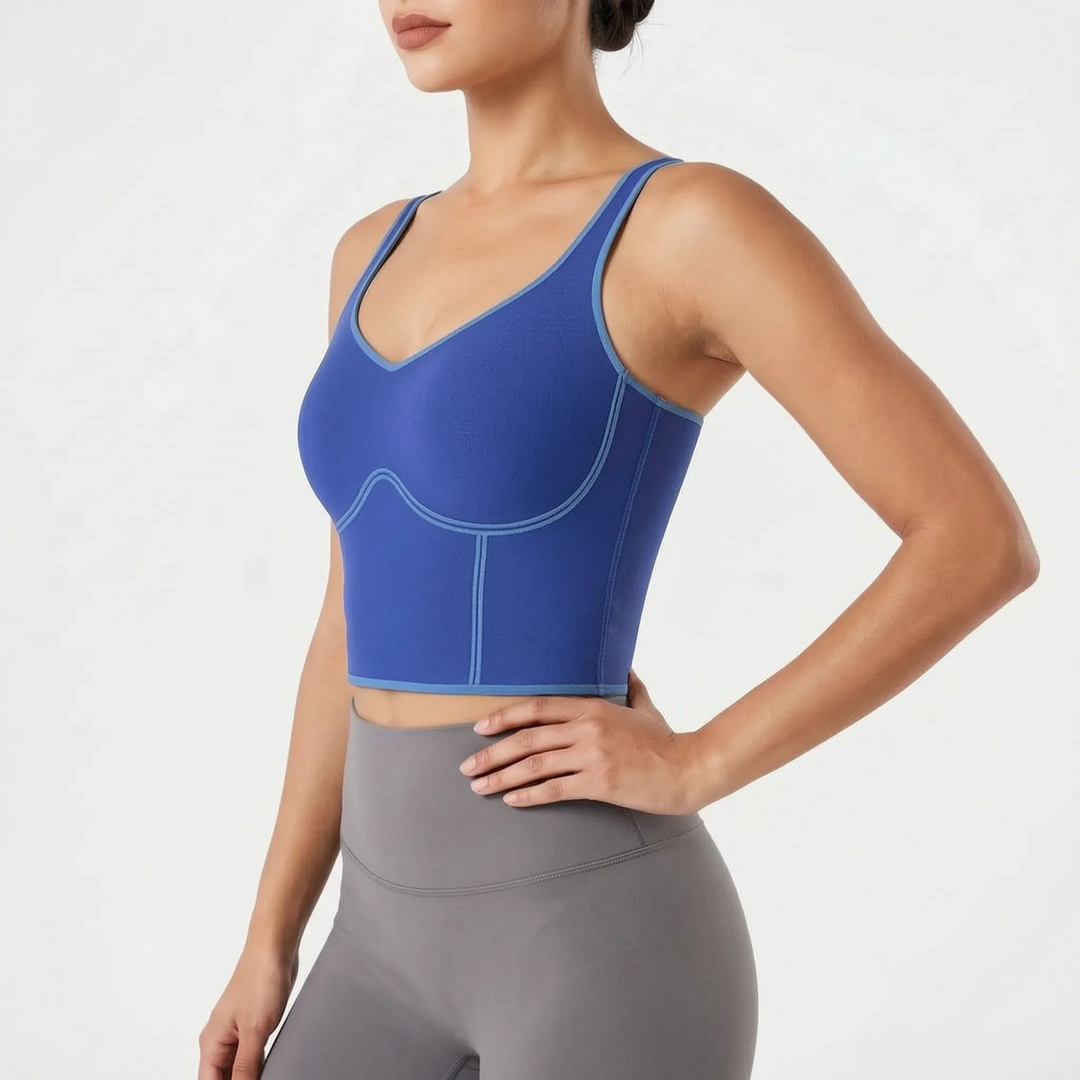 Seamless Cropped Built-In Bra Tank - Lola