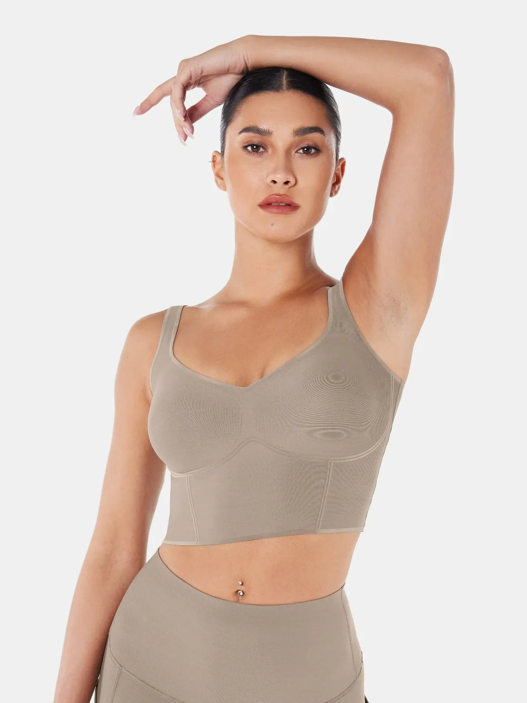 Seamless Cropped Built-In Bra Tank - Lola