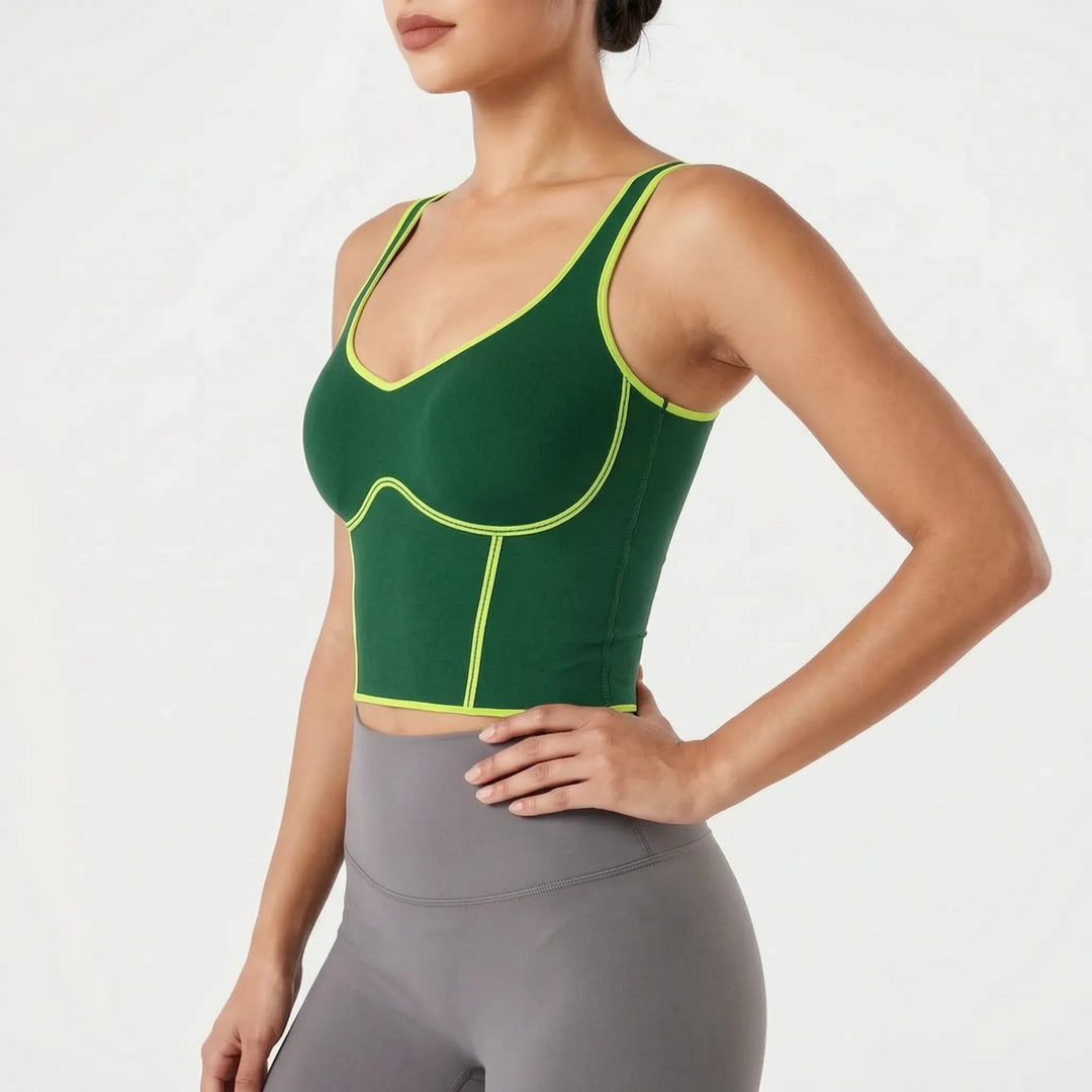 Seamless Cropped Built-In Bra Tank - Lola