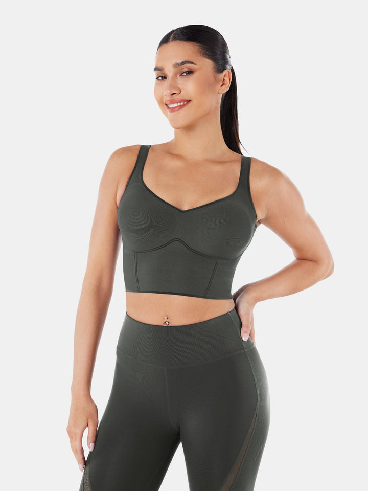 Seamless Cropped Tank Top With Bra - Contoura