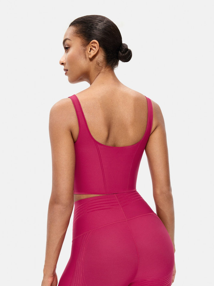 Seamless Cropped Tank Top With Bra - Contoura
